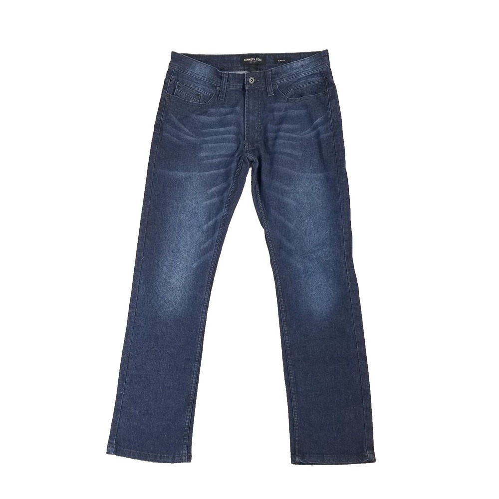 Kenneth Cole jeans mens 30 x 30 slim straight blue stretch denim pants retro Y2K